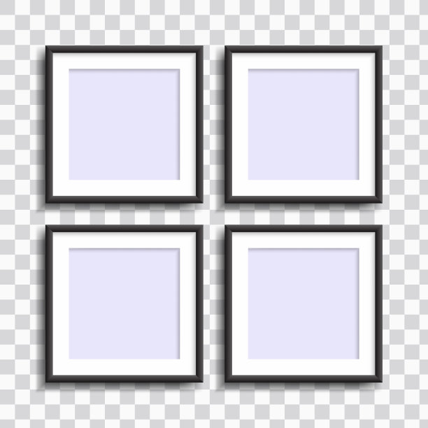 方形装饰框照片拼贴与黑色图片下载