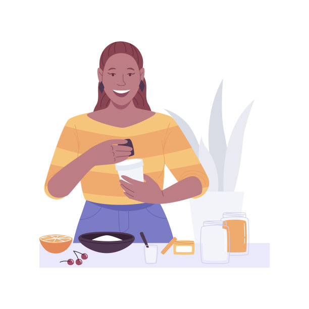 手工制作的化妆品车间孤立卡通图片下载