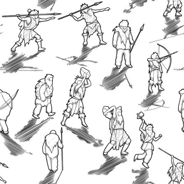 收集一个图形的穴居人投阴影图片下载