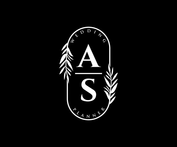 作为婚礼标志的首字母字母图片下载