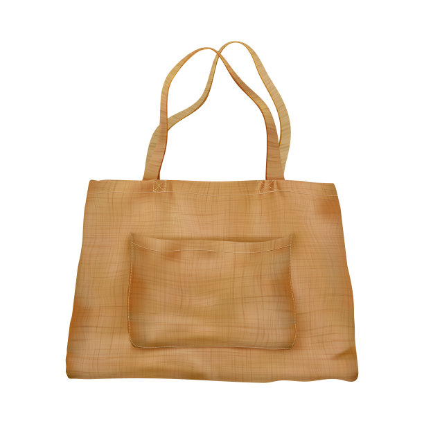 棕色空白模型帆布托特袋与布纹理隔离的背景图片下载