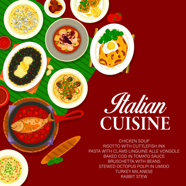 意大利餐厅餐食菜单封面图片下载