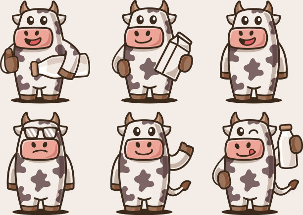 收集卡通奶牛角色图片下载