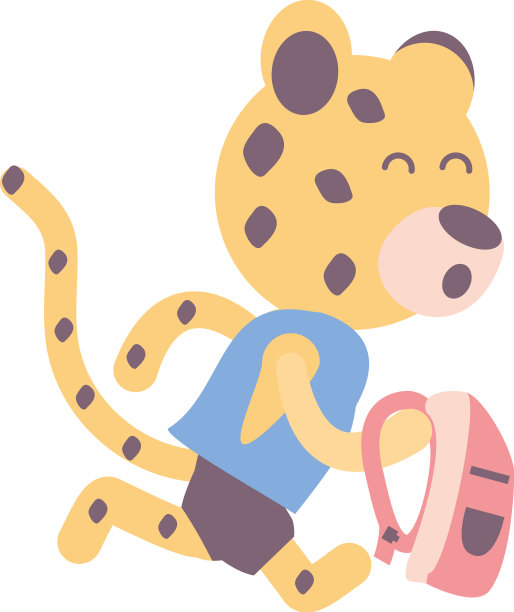 背着书包的学生老虎图片下载