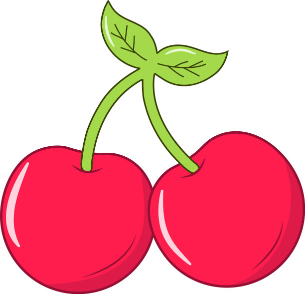 红樱桃配绿叶图片下载