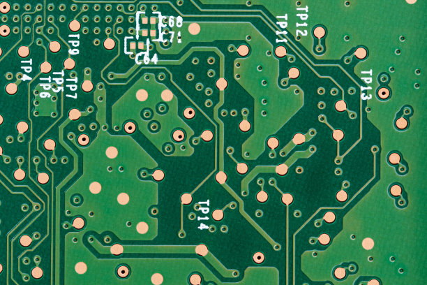 电子线路板闭合。数字芯片主板。高科技技术背景图片下载