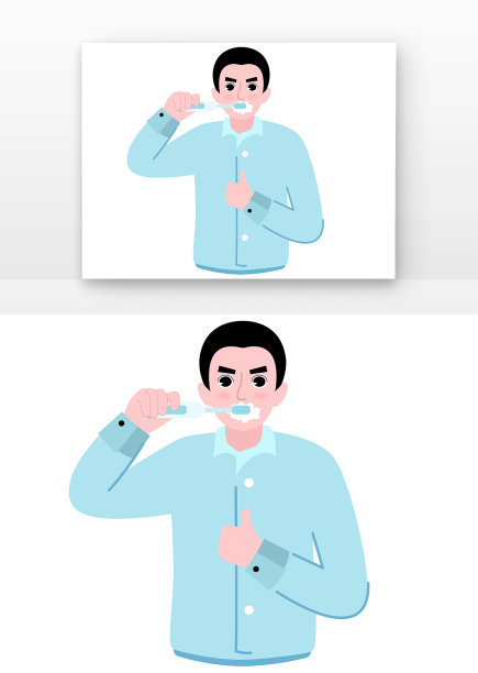 卡通爱牙日刷牙的男孩图片下载