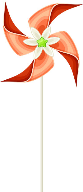 红色风车玩具，纸卷附在棍子上图片下载