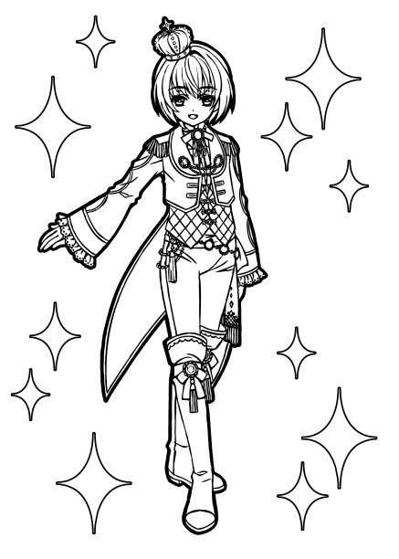 卡通风格的男孩涂色书插图图片下载