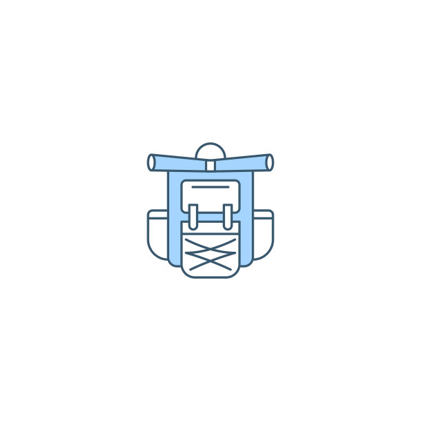 背包填充线图标线性风格的标志图片下载