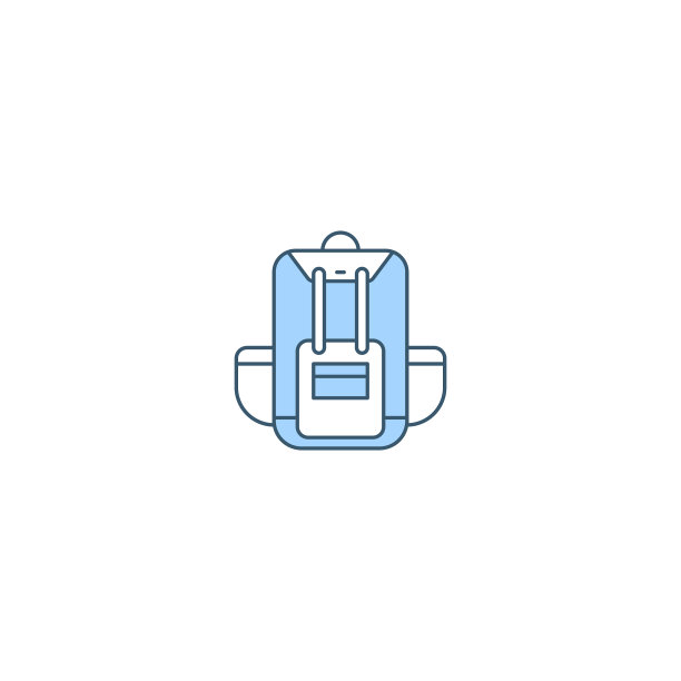 背包填充线图标线性风格的标志图片下载