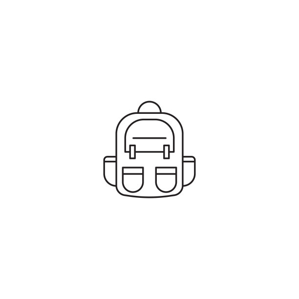 双肩包线条图标线性风格的标志为移动图片下载