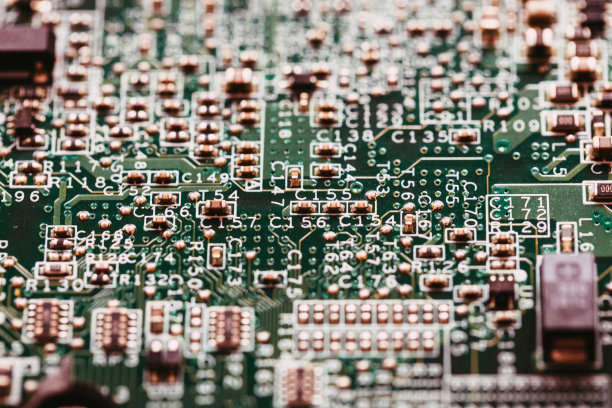 笔记本电脑宏抽象内部的电路板和元件图片下载