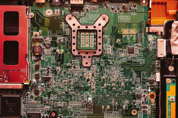 笔记本电脑宏抽象内部的电路板和元件图片下载