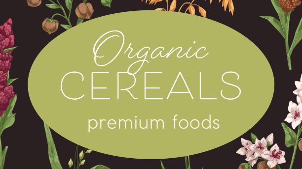 有机谷物食品背景设计与谷物图片下载