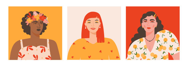 女性肖像套装图片下载