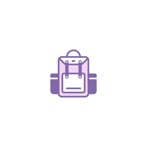 双肩包线条图标线性风格的标志为移动图片下载