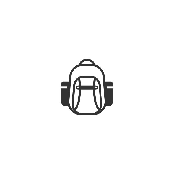 双肩包线条图标线性风格的标志为移动图片下载