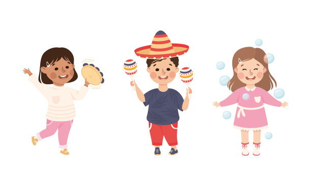 小男孩和小女孩在玩肥皂泡和图片下载