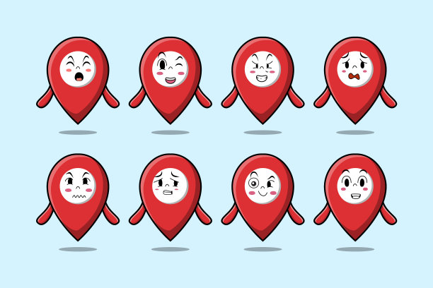 设置卡哇伊大头针位置卡通表情图片下载