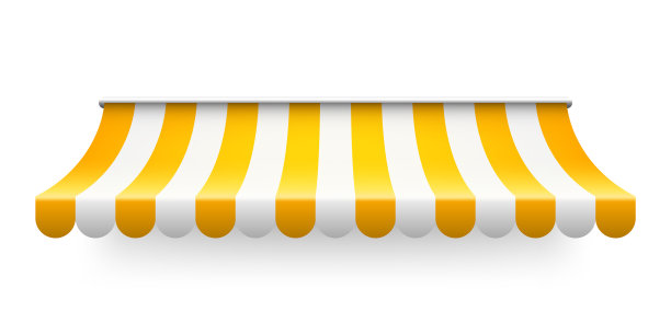 黄色遮阳伞孤立在白色背景图片下载