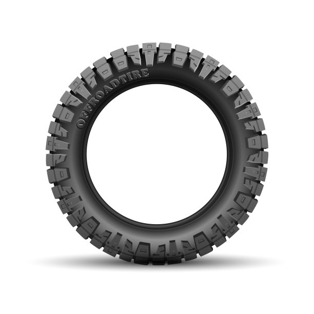 逼真的汽车车轮越野在白色背景图片下载