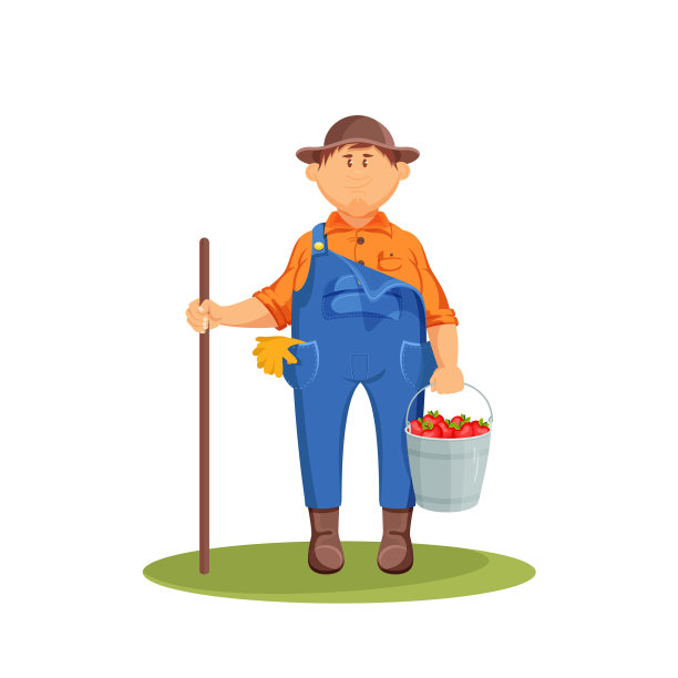 园丁与苹果图标或剪贴画图片下载