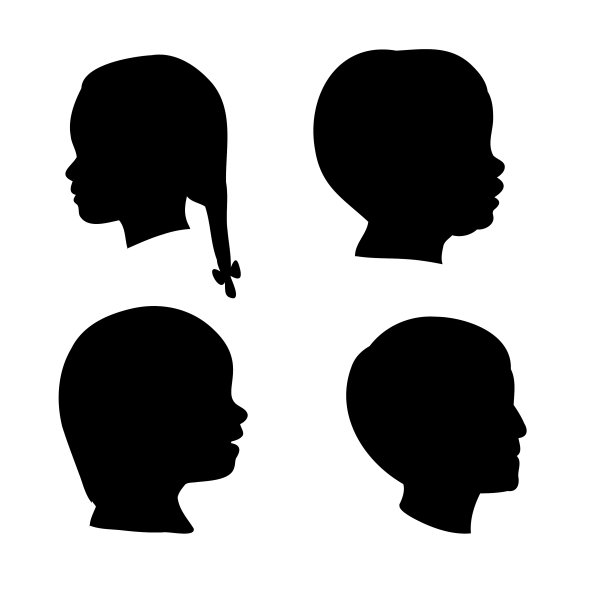 一个孩子头部扁平的侧面轮廓图片下载