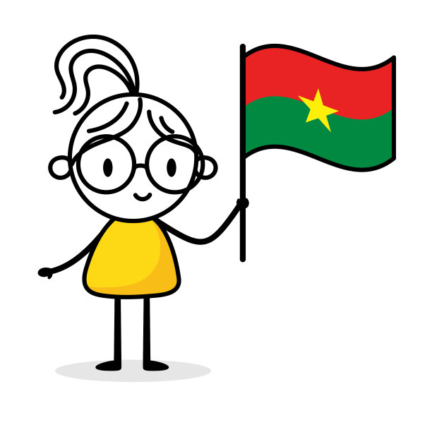 举着布基纳法索国旗的妇女被孤立图片下载