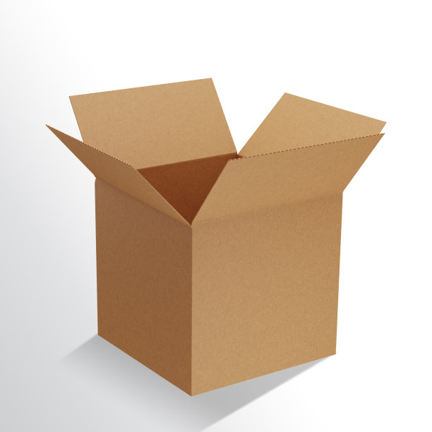 大开纸板箱3D渲染。包装盒模型。图片下载