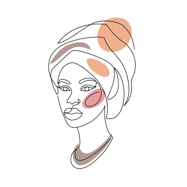 一个现代线条风格的女人的脸图片下载