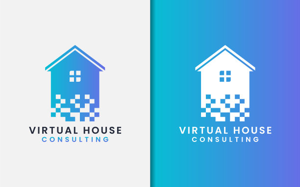 虚拟数字房屋标志设计现代图片下载