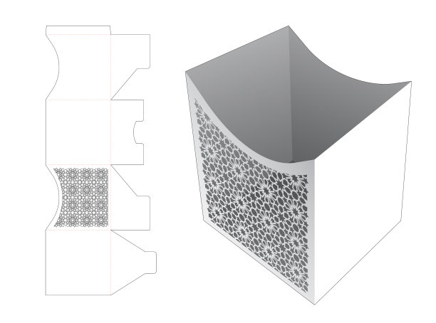 碗盒与模压阿拉伯图案模切图片下载
