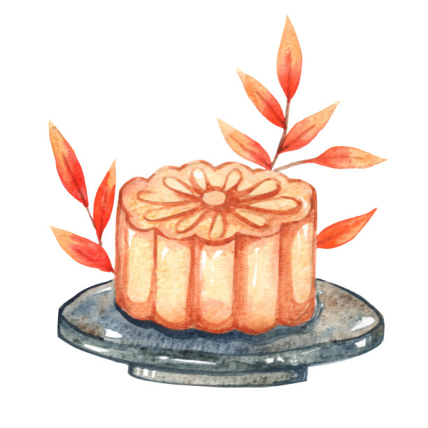 在中国文化中，中秋节用的是秋叶盘月饼。图片下载