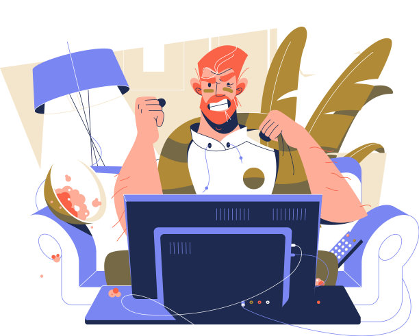 很酷的体育爱好者角色观看比赛图片下载