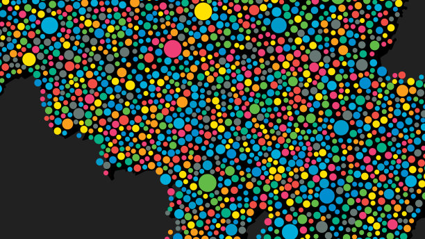 创意地图比利时随机彩色点图片下载