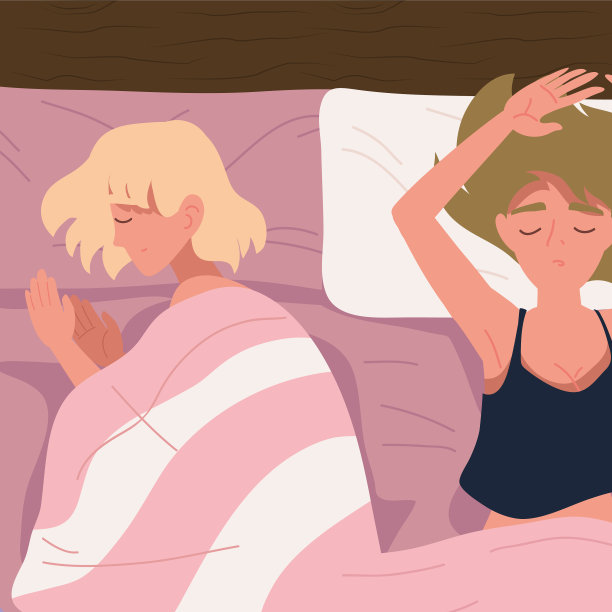 夫妻俩在床上放松地睡觉图片下载