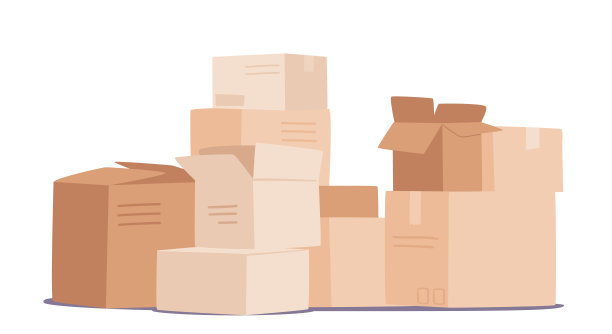 白色背景上孤立的纸箱堆。捐赠或人道主义援助穷人和难民的需要图片下载