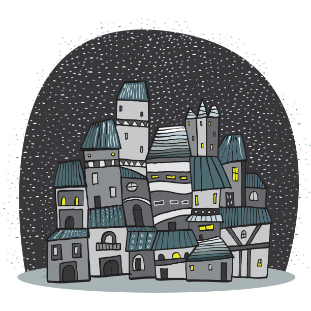 北欧的冬天村庄图片下载