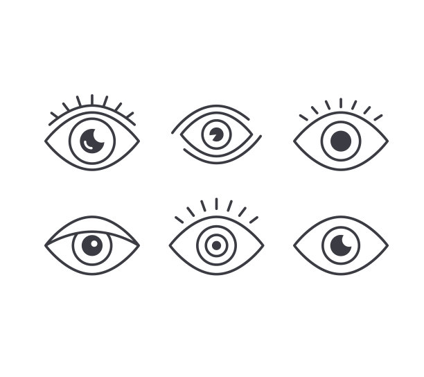 眼睛眼睛和睫毛。矢量图图片下载