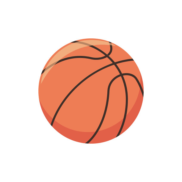 篮球平面矢量插图。孤立的运动装备图标元素图片下载