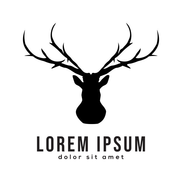 鹿头标志设计向量图片下载