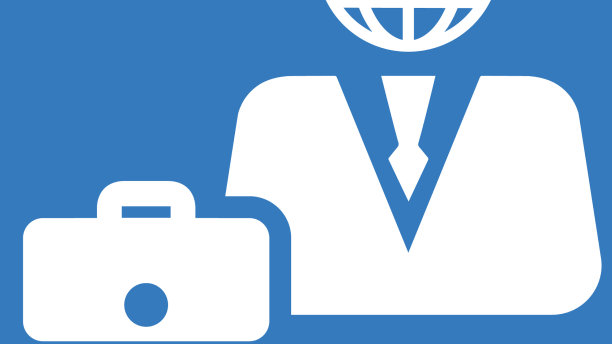 全球商业图标蓝色设计图片下载