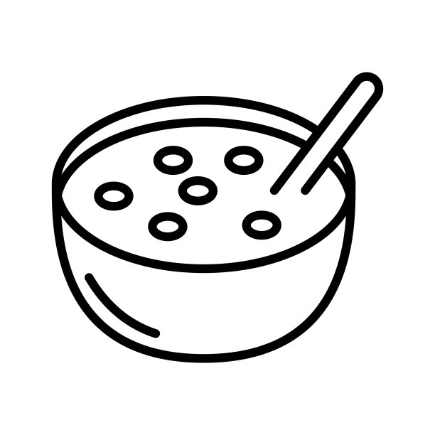 早餐麦片用勺子盛在碗里图片下载