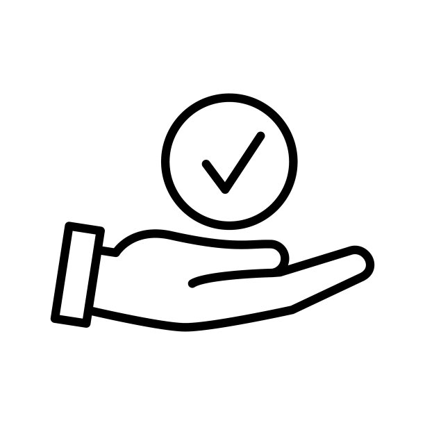 检查标志在手图标顶部服务象形图片下载