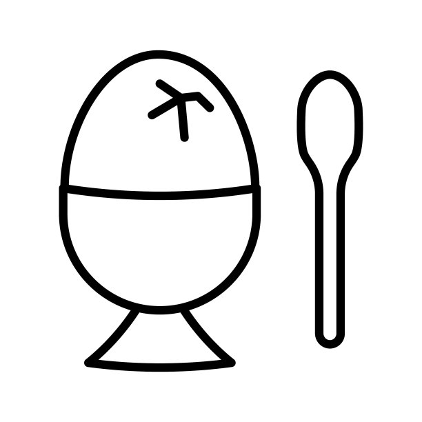 早餐食品：蛋壳里的溏心鸡蛋图标图片下载