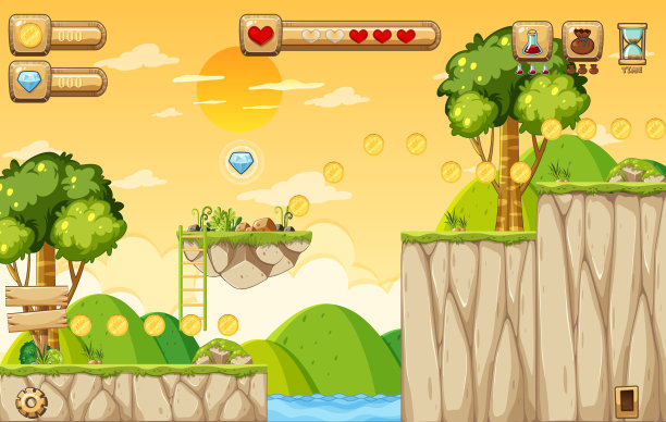 游戏模板自然森林场景图片下载