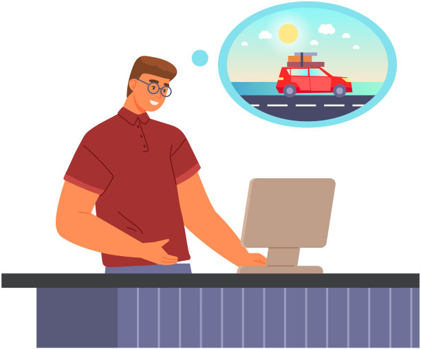 男员工在考虑暑假图片下载