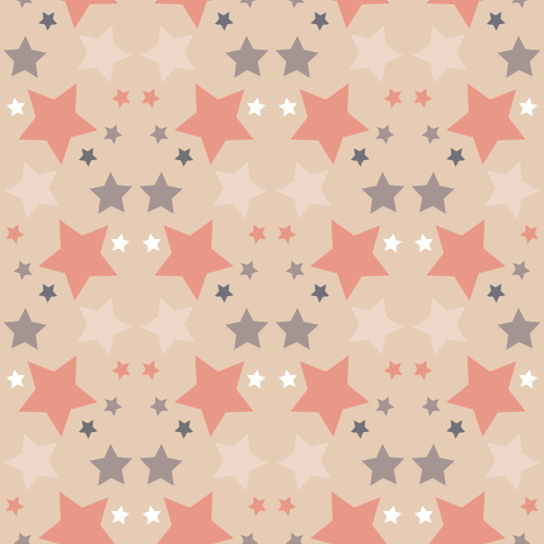粉红色灰色可爱无缝图案与星星和星空，可爱的点缀背景图片下载
