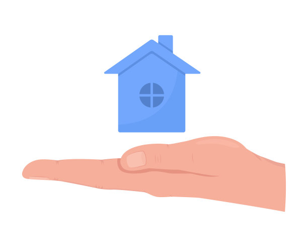 最好的房地产购买提供半平的颜色矢量手势图片下载